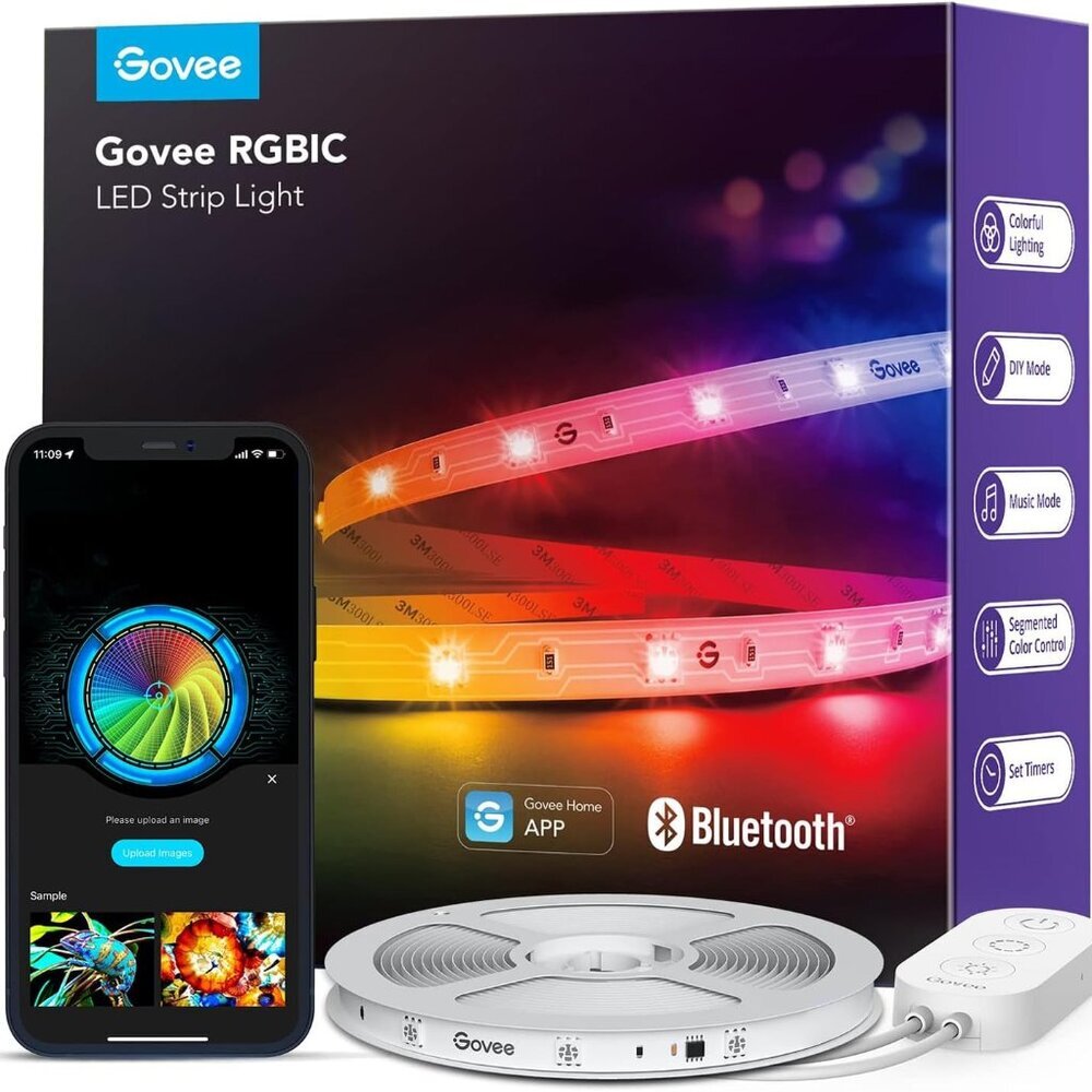 RGBIC LED Strip Lights, Smart LED Lights for Bedroom, Bluetooth LED Lights APP C
